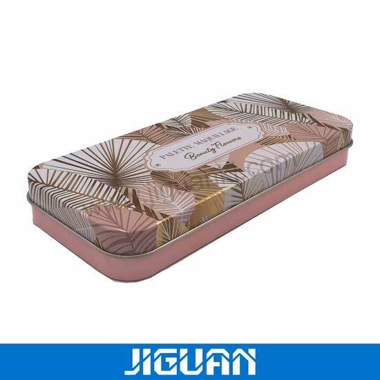 Caixa de lata de ferro de metal bonito verde e vermelho com formato personalizado