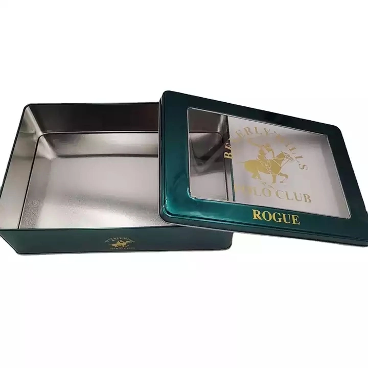 Promotional Metal Custom Print Good Design Food Grade Clear Tin Box with Window