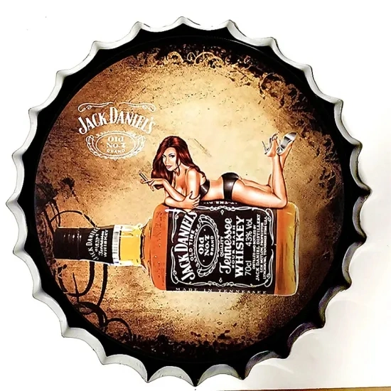 Beauty Lady Decoration Beer Bottle Cap Tin Metal Signs Posters