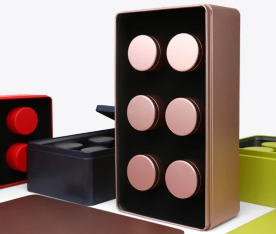 Caixa de metal personalizada grande retangular poligonal para biscoitos de chocolate