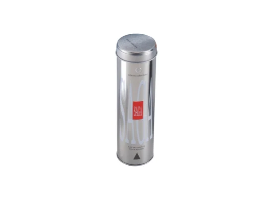 Caixa de lata redonda de alta qualidade impressa para perfumes e cosméticos caixa de metal embalagem com bandeja interna caixa de lata