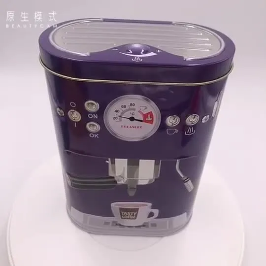 Caixa de lata de café saboroso oval